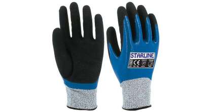 STARLINE E-135625 Mavi nitril + Siyah kumlu nitril eldiven 